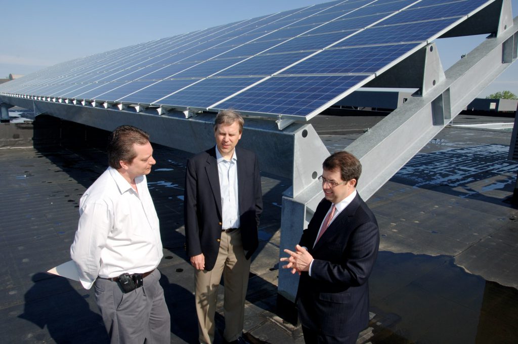 industrial photo of rooftop solar array