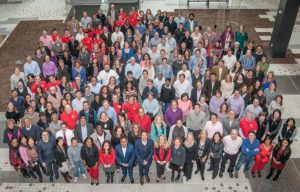 group photographed from overhead